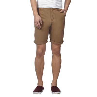 Big and tall light brown cargo shorts